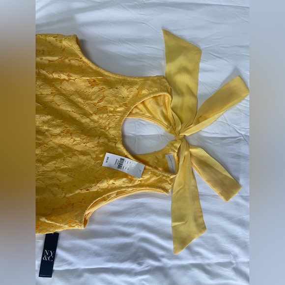 New York & Company: Yellow Lace Summer Dress - Picture 7 of 14
